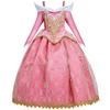 Encantador Disfraz de Princesa Aurora La Bella Durmiente para Niñas con Mangas Largas y Detalles de Encaje