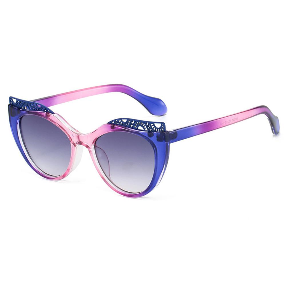 New Luxury Matching Colorful Cat Eye Sunglasses Women Personality Hollow Frame Design Casual All Match Men Glasses UV400