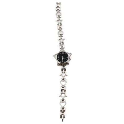 Vintage Y2K Pocket Watch Charm Bracelets Star Shape Charm Adjustable Chain Clock Pendant Zinc Alloy Bag Decoration Women