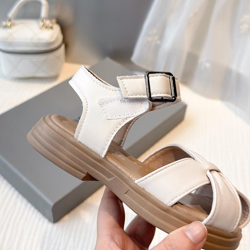 Kids Toes Capped Sandals for Girls 2025 Summer New Toddler Beach Shoes Non-slip Comfort Princess Girls School Party Sandals Ins