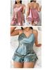 Plus Size European & American Ice Silk Print Pajamas - Fashionable Casual Homewear for Women