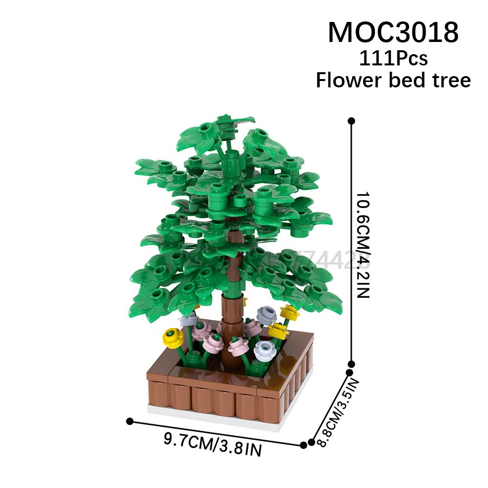 MOOXI Stadtfarm MOC Teile Figuren Bausteine Set Pflanze Baum Blatt Blume Gras Garten Modell Freunde Steine Spielzeug für Kinder