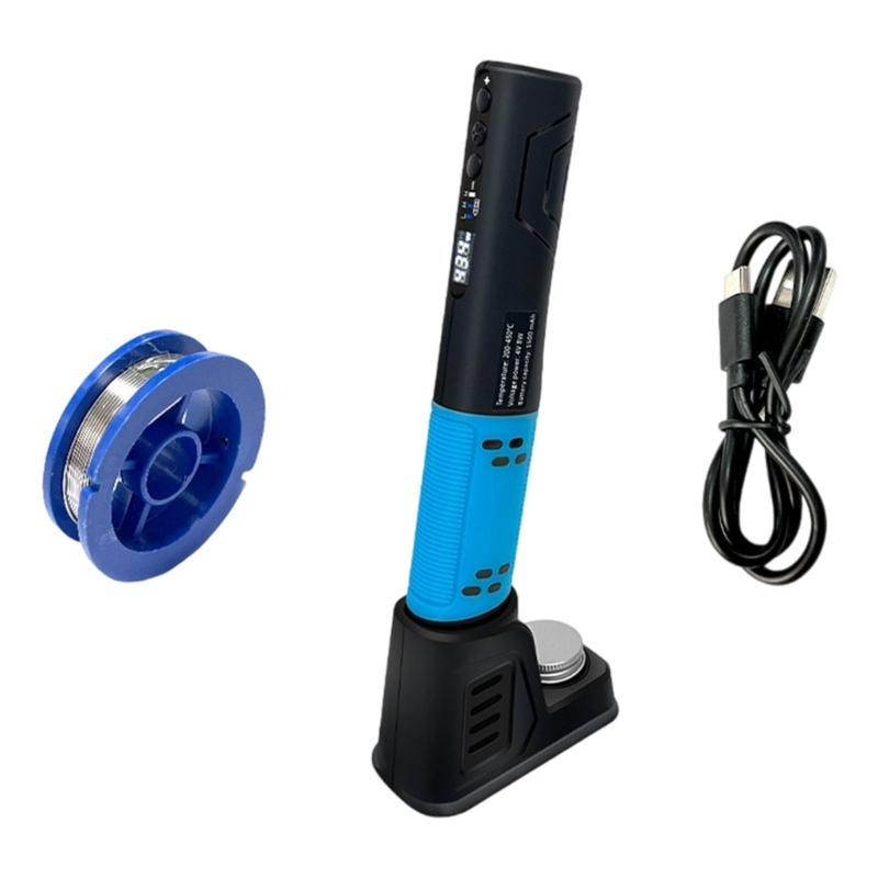 Wireless Soldering Iron Vertical Stand Built In 1500mAh Battery Rapid Heating Techs USB C Rechargeable Tool