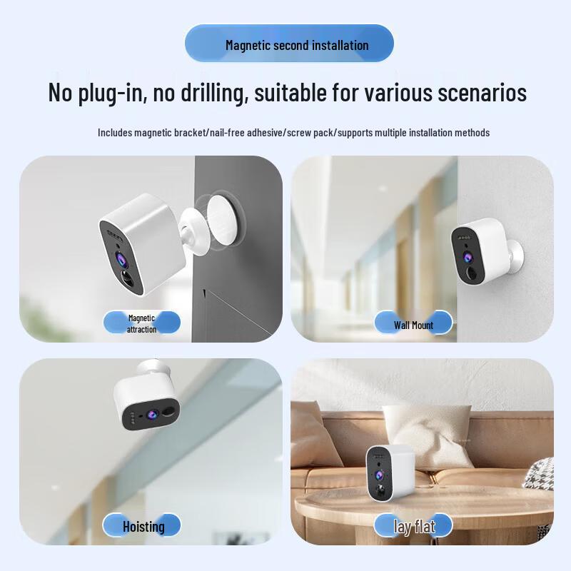 KONKA Wireless Battery Security Camera with 128GB Storage CN Plug (adapter Included)