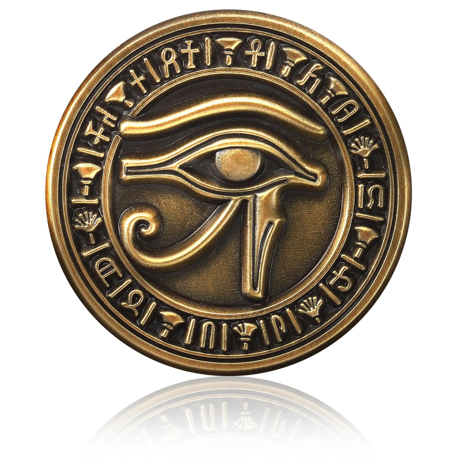 Eye of Horus Pin, Egyptian Mythology, 2cm Diameter, Antique Metal Lapel Pin, C0090