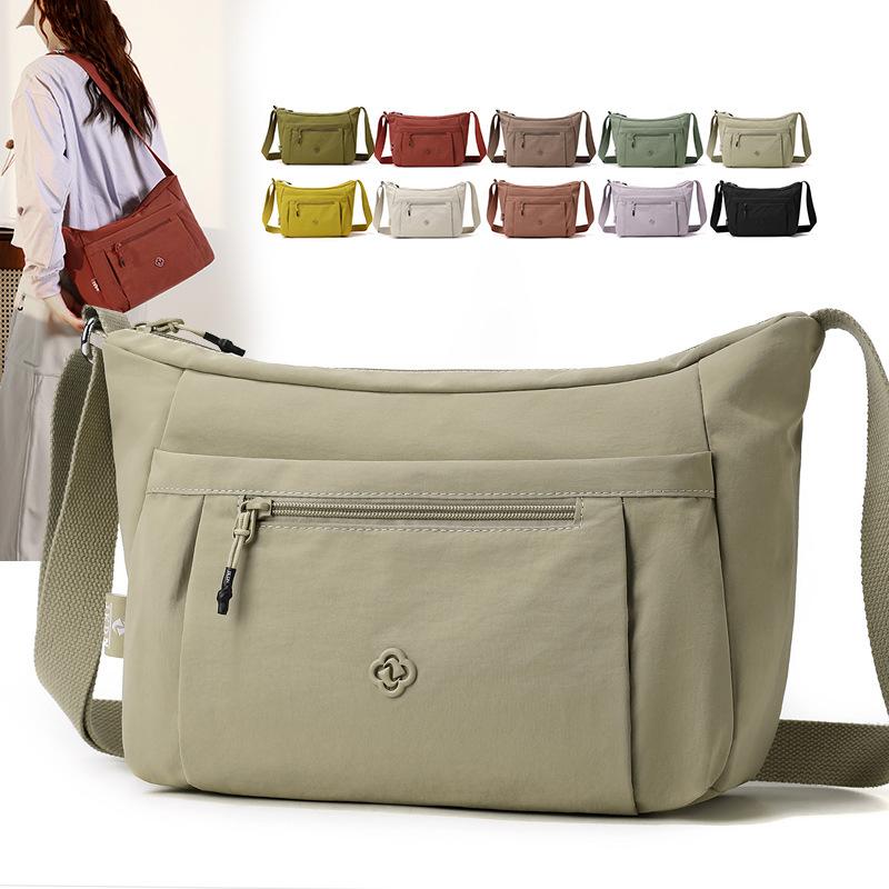 Borsa a tracolla in nylon impermeabile, grande capacità, borsa a spalla casual da donna