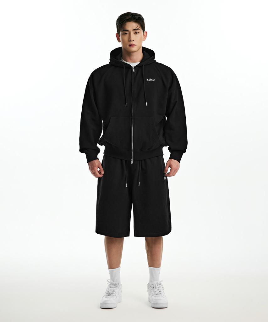 BORN TO WIN Chrome B Logo Half Pants Long Ver [Black]