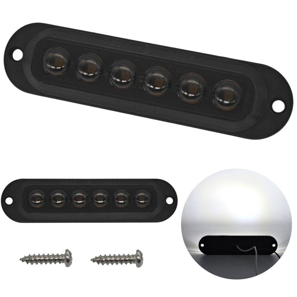 Lampa obrysowa 6 LED dymiona 12-24V  Biały Off-Road