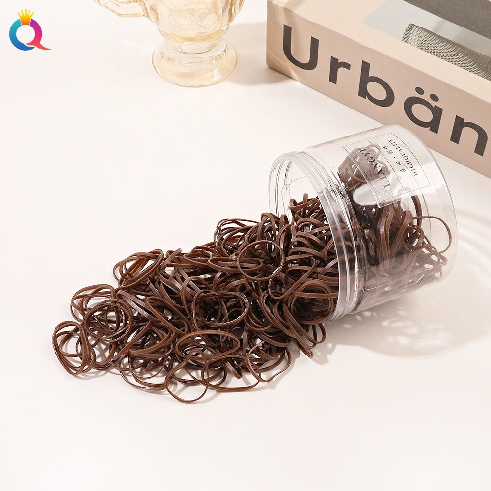 300 Pcs Colorful Girls Compact Disposable Elastic Rubber Band No-Slips Scrunchies Head Rope Kid Hair Accessories Hair Ties