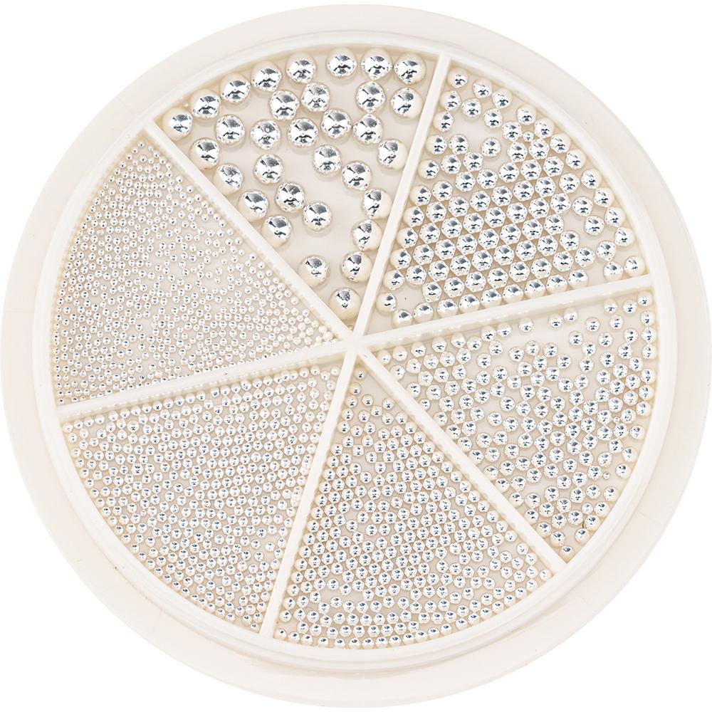 1 cutie Nail Art Caviar Margele Mici din Oțel Strasuri Mix Size 3D Bijuterii pentru unghii Rose Gold Argint Manichiură DIY Decorare Accesorii