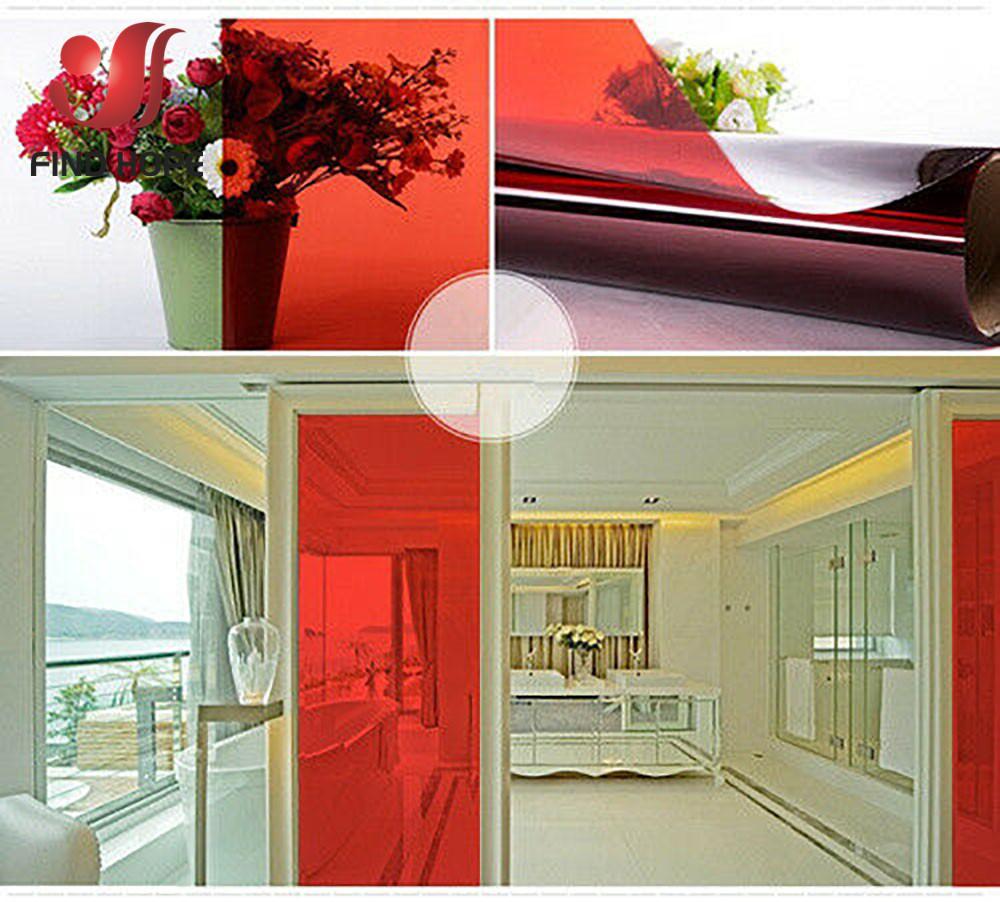 Transparent Fönsterfilm Flerfärgad Solton Självhäftande Dekor av Färgat Glas Vinylrulle DIY A4 20/40*120CM