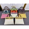 2026 neue Leder-Damenhandtasche 25CM dreifarbig zweite Generation Kelly-Tasche High-End-Gefühl tragbar vielseitig Schulter-Umhängetasche