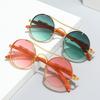 Men Vintage Round UV400 Sunglasses Fashion Double Bridge Multicolor Shades Women Retro Trendy Luxury Travel Sun Glasses