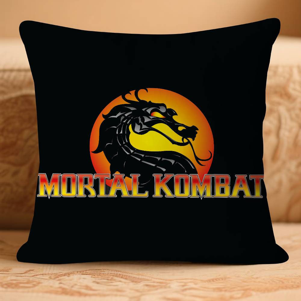 M-Mortal K-KombatS LOGO Pillow Case Removable Washable Cushion Cover – All-Season Soft Linen