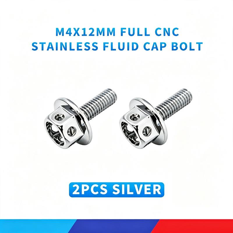 Fluid Cap Bolt M4*12mm Full CNC Stainless Steel Corrosion Resistant for CLICK NMAX MIO PCX AEROX ADV Motorbike Mods Parts