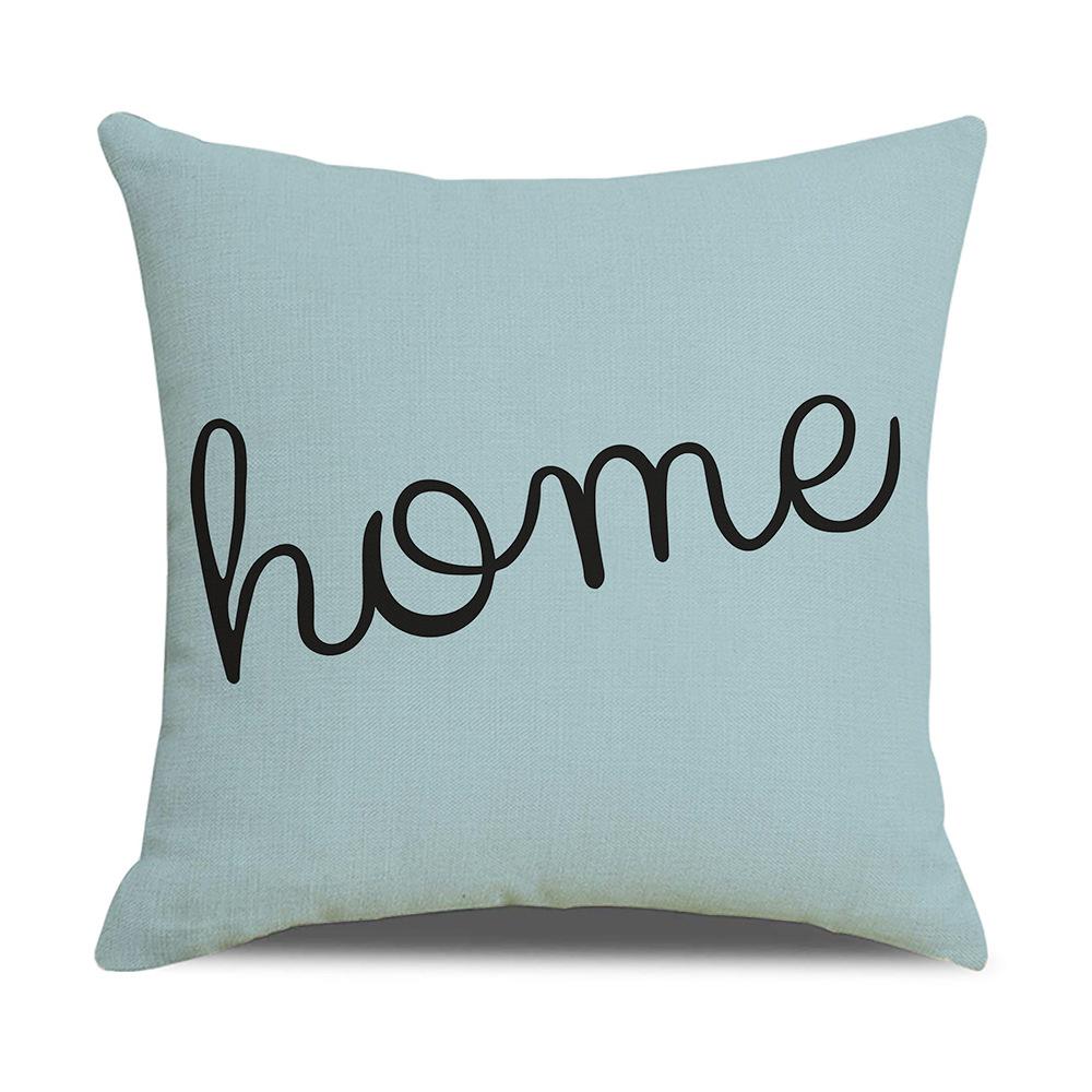 Nordic Simple Pillow Ins Blue Geometric Linen Cotton and Linen Sofa Car Polyester and Linen Pillow Cushion Cover