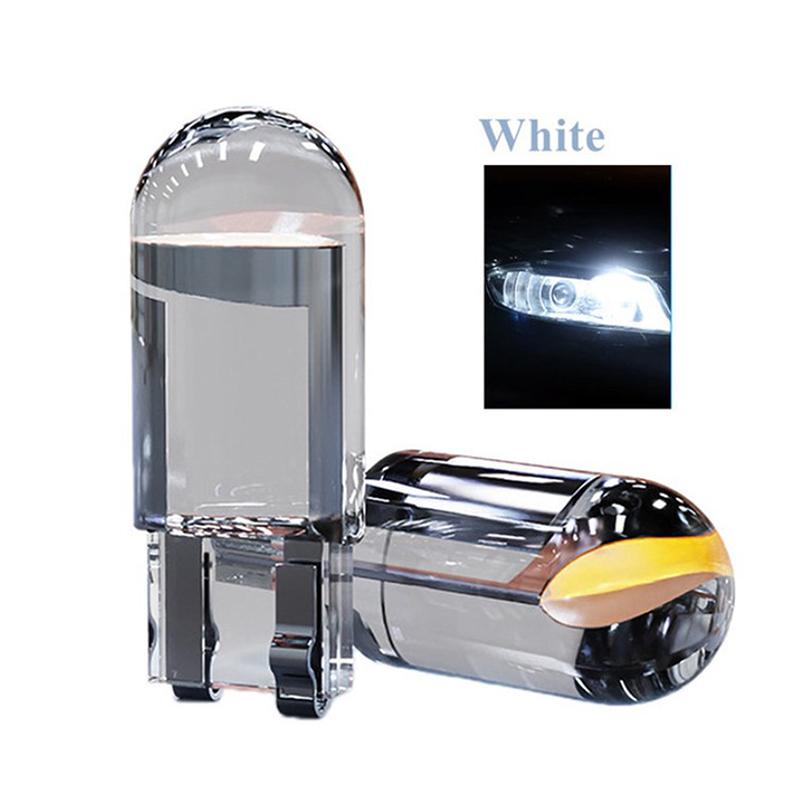 

2 шт. T10 стеклянный корпус Cob автомобильная светодиодная лампа 6000K клиновидная лампа номерного знака белый