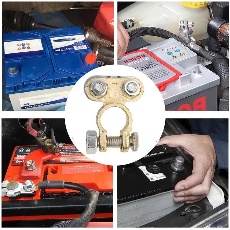 Car 12V Battery Terminal Screw Type Connector Brass Aluminum Alloy Clamps for Car Truck Van Lorry Caravan Campervan