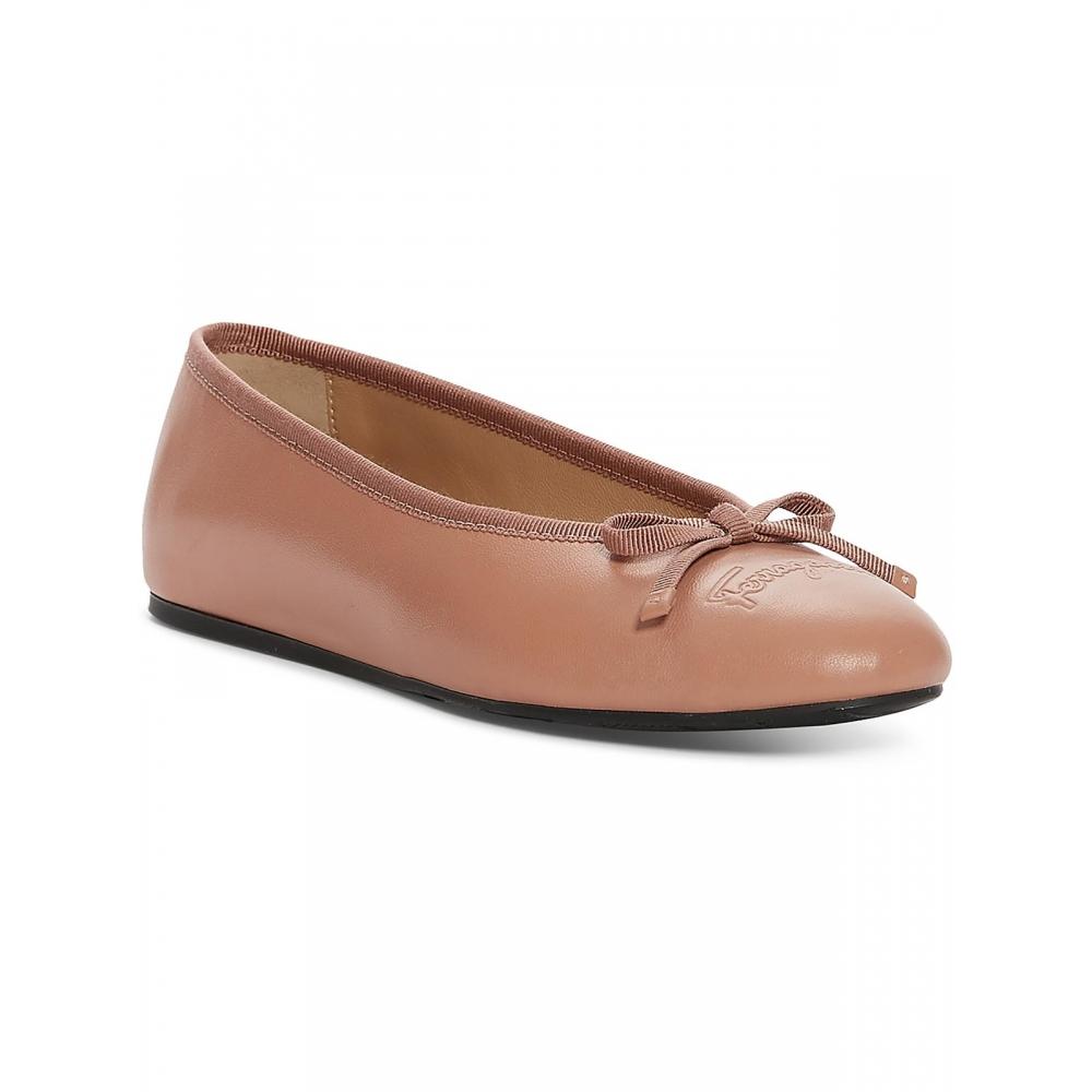 

Salvatore Ferragamo Ballerina Женские кожаные балетки с бантом коричневого цвета