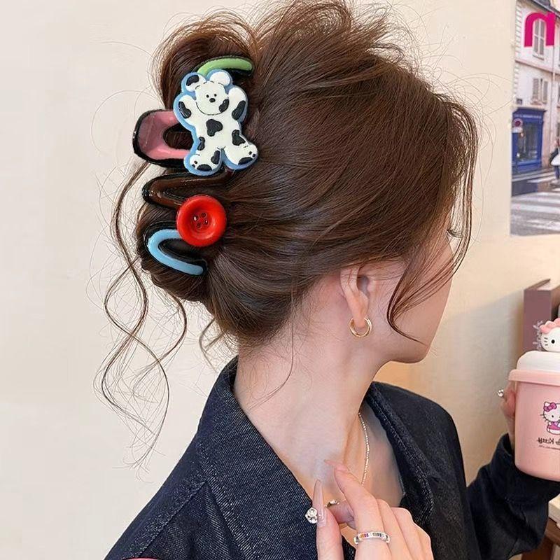 Elegant Large Hair Claw Clip for Thick Hair - High-End Korean Updo Shark Clip