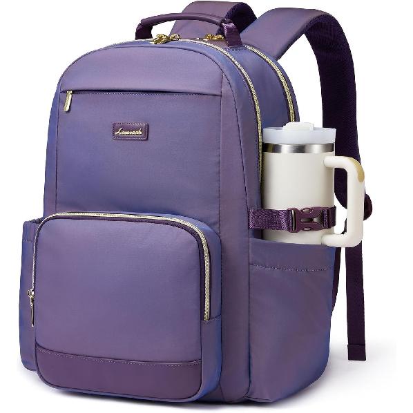 LOVEVOOK Laptop Backpack for Women with Pouch Pocket for Large Capacity Cup,15.6 Inch Laptop Computer Bag Travel Backpack Purse,Waterproof Work