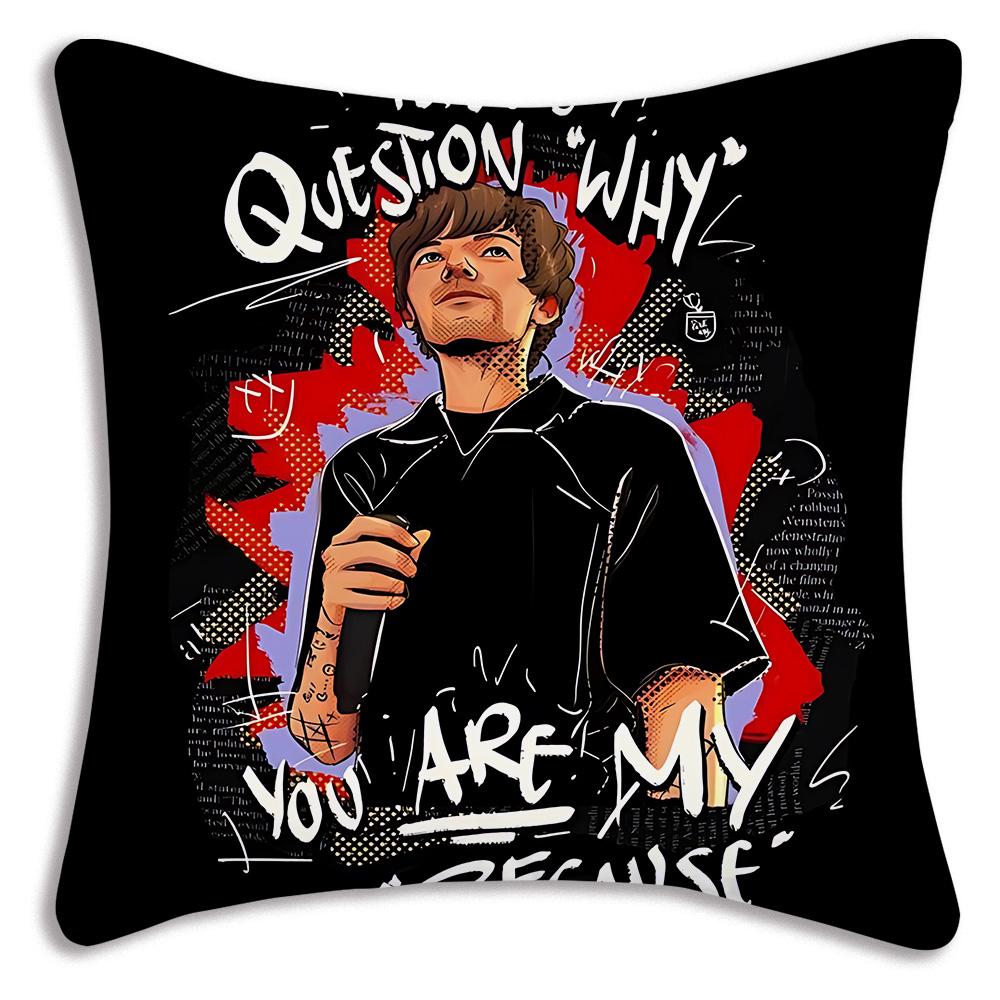 L-Louis Hot Singer T-Tomlinsons Pillow Covers Cartoon Sofa Decorative Home Double-Sided Printing Short Plush Cute Cushion Cover