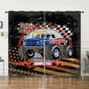 Curtains Locomotive Truck Decoration Sunshade Digital Printing Curtain Blackout No Punching Bedroom
