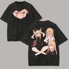 Camiseta Casual Holgada Lavada de Manga Corta Estampada con Kitagawa Marin del Anime My Dress-Up Darling Camiseta para Mujer y Hombre