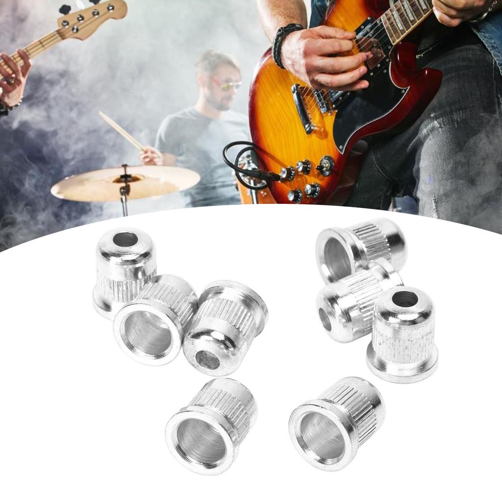 8PCS Guitar String Ferrule Alloy Compact Bass Through Body Buckle for Replacement