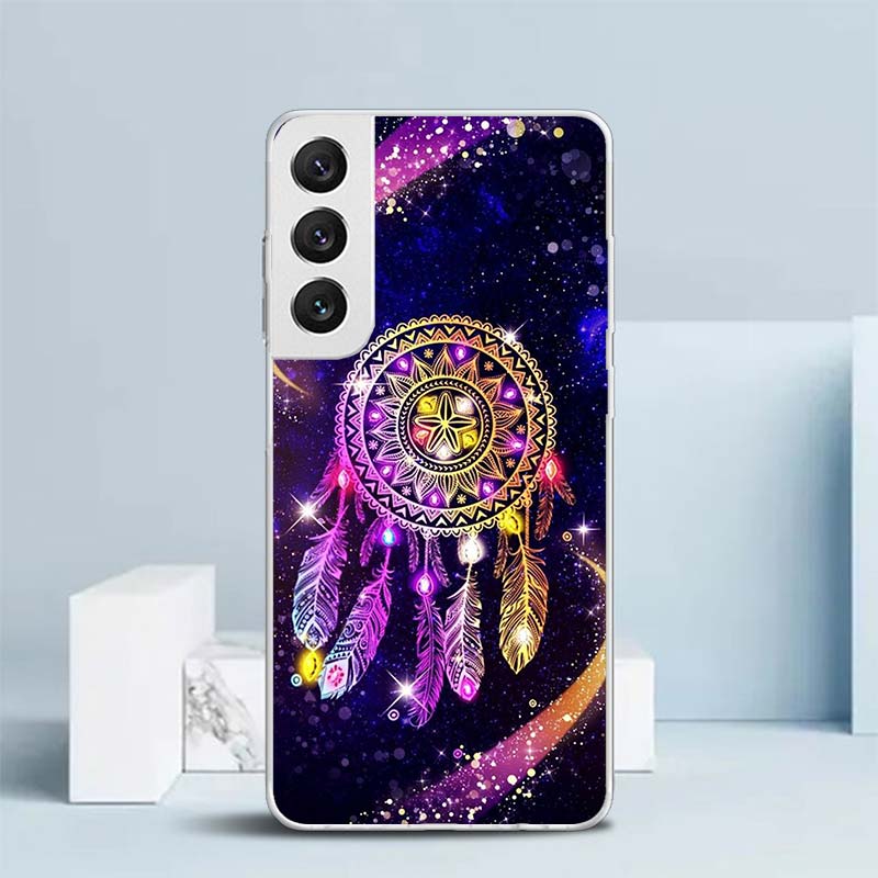 Retro Feather Dreamcatcher Soft Cover for Samsung Galaxy S25 Edge S26 S24 S23 Ultra Phone Case S22 S21 Plus S20 FE Print Pattern
