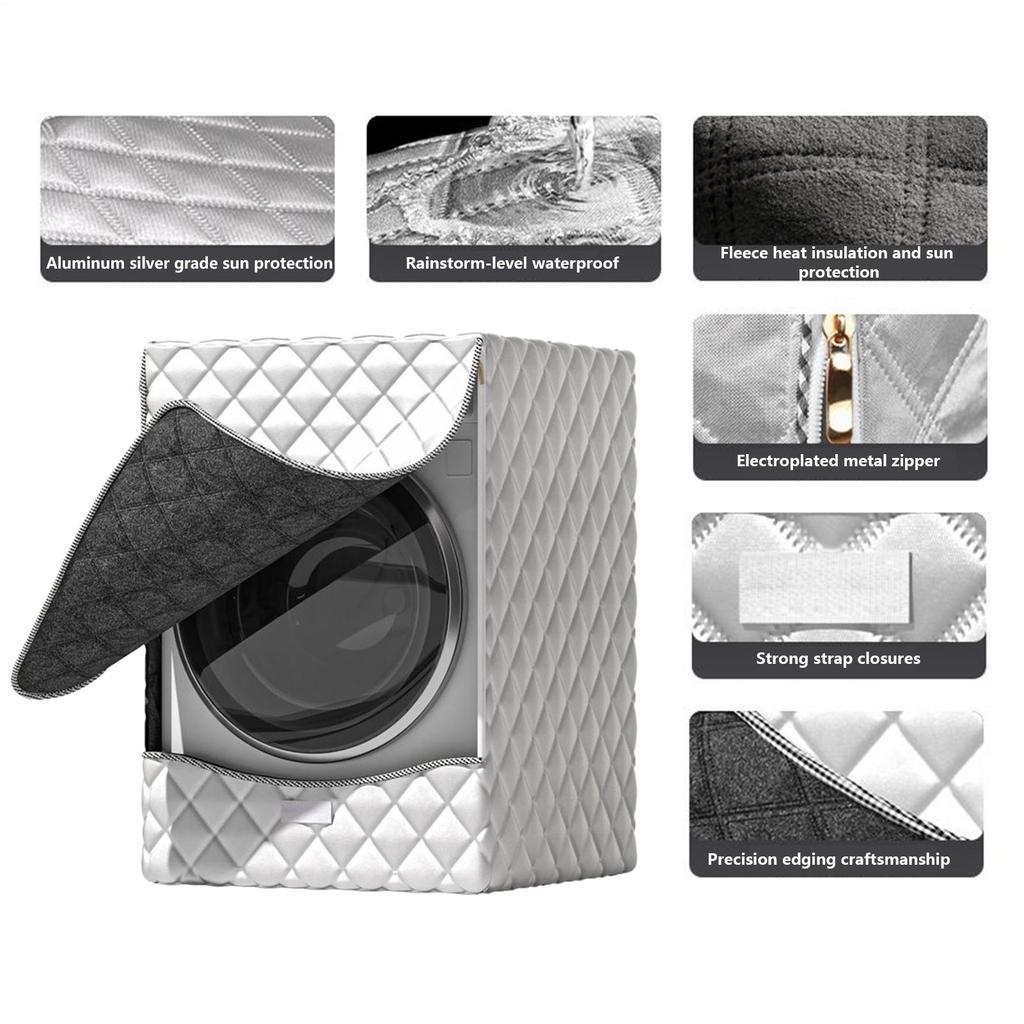 Washing machine cover Fleece-lined washing machine cover Waterproof and sun-protective bathroom cover Dryer cover