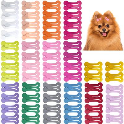 100/200pcs Dog Hair Clips Multicolor Barrettes Small Bone Snap Hair Clips for Dogs Cat Pet Grooming Bows Hair Accessories