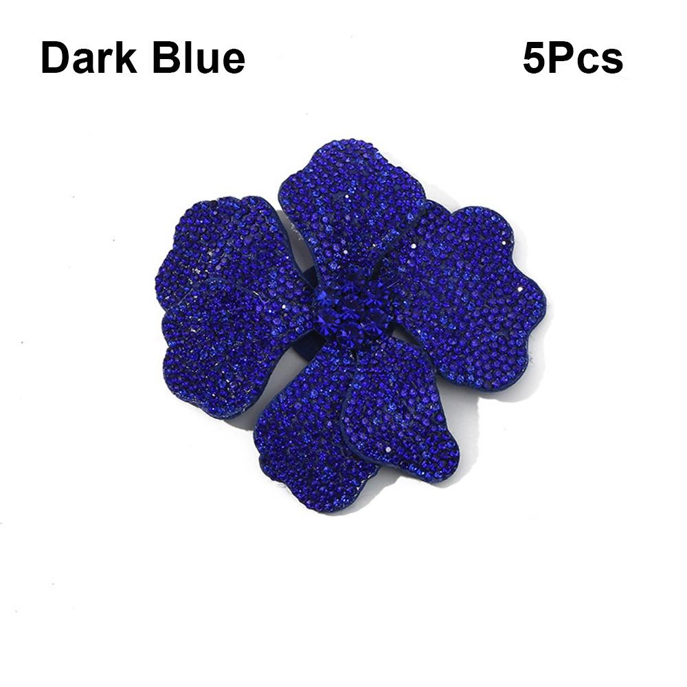 

5PCS Rhinestone DIY 3D Flower Decoration DIY Craft Embellishment DIY Dress Decoration Versatile Shoe Toe Buckle Jewelry Making темно-синий