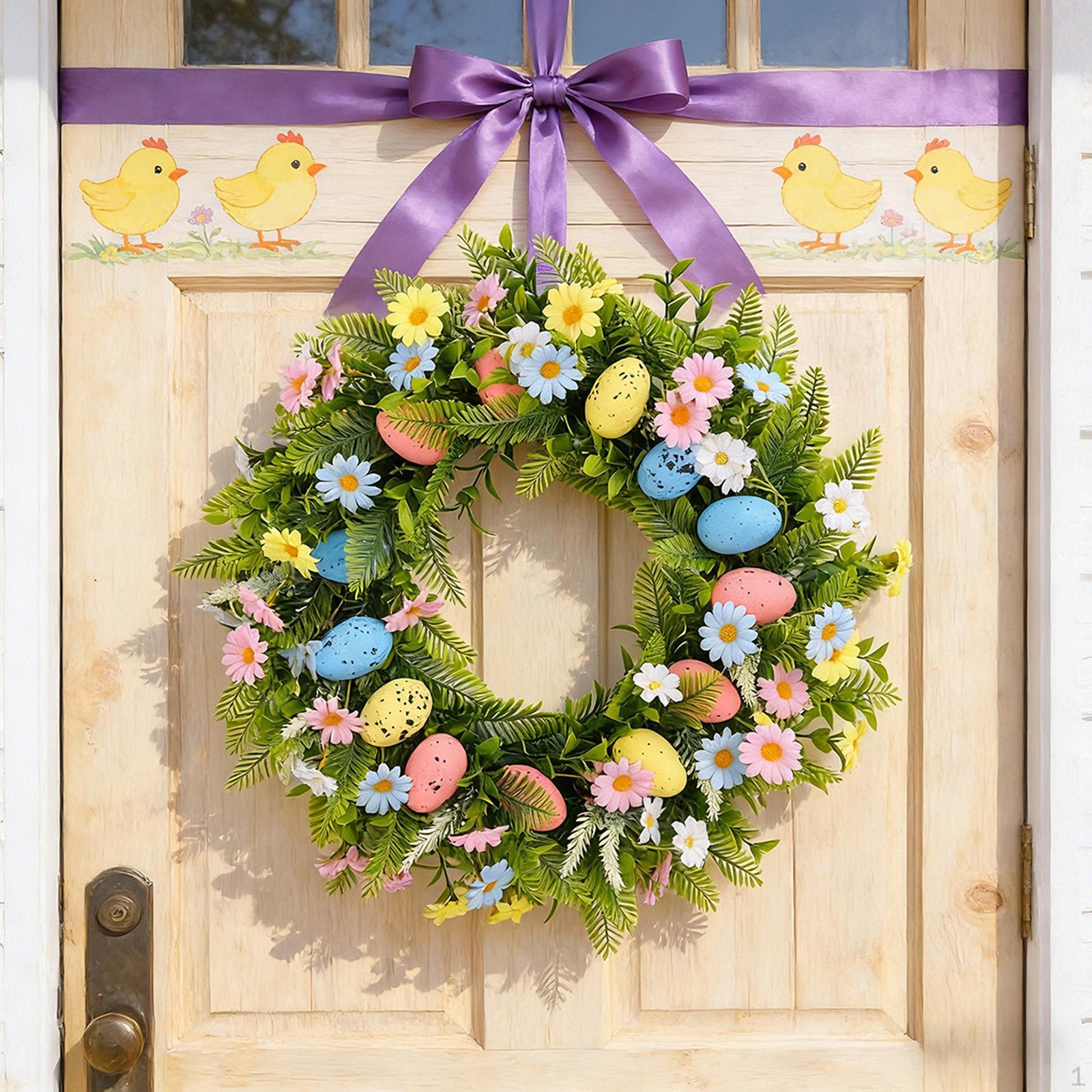 

Easter Wreath Front Door Artificial Flower,Ornament Decoration Greenery Eucalyptus for