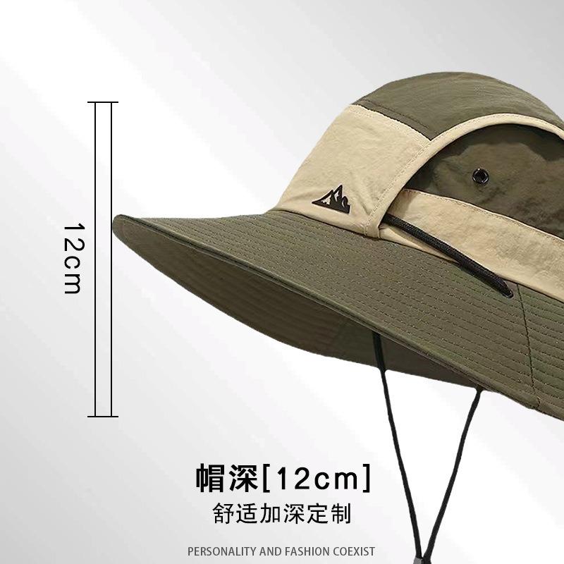 Quick-drying Eaves Color Matching Outdoor Sunscreen Mountaineering Hat Waterproof Windproof Bucket Hat Men's Outdoor Camping Sun Hat