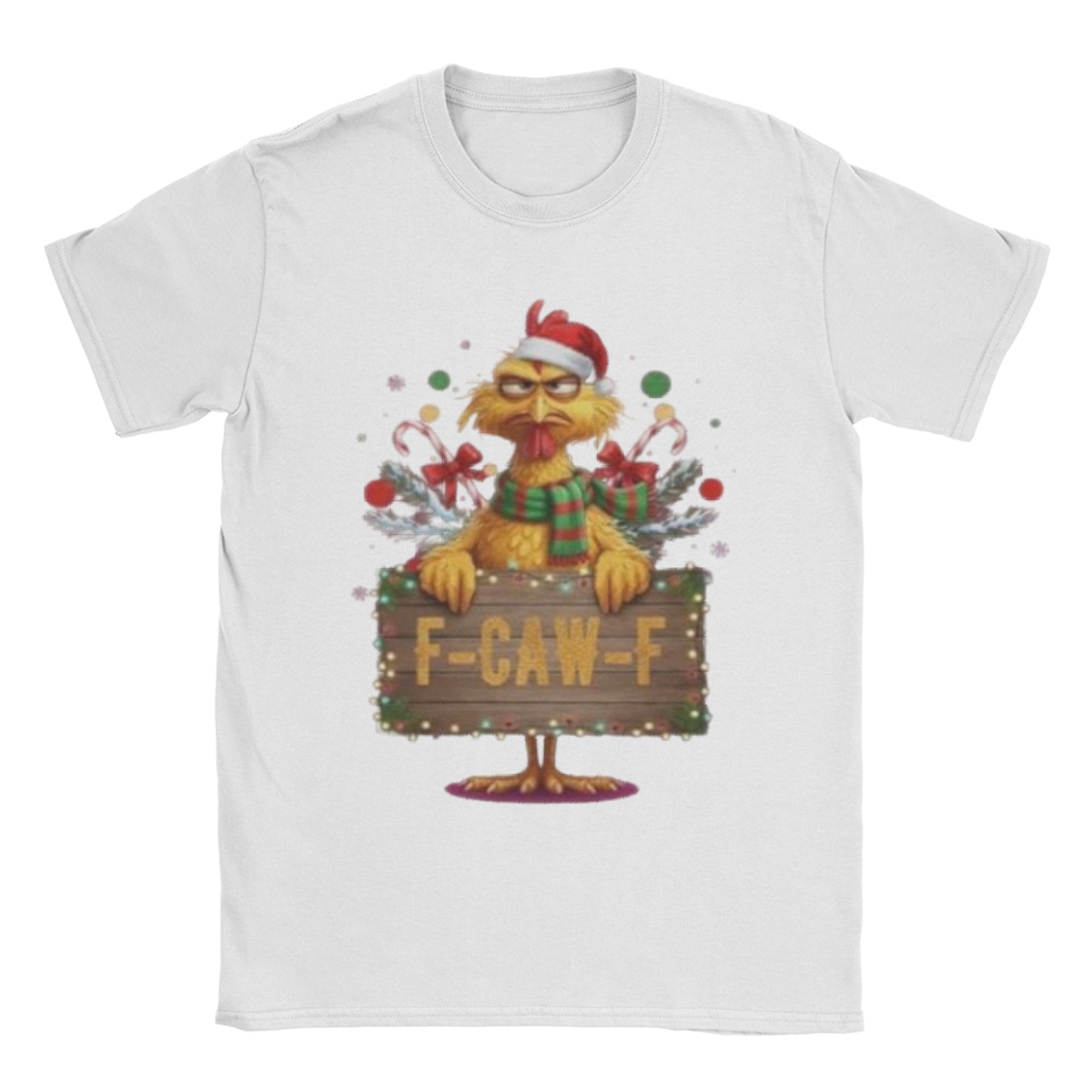 FCawF Chistmas Chicken Quote FCAWF Rooster Humorous Mens Womens Pure Cotton Round Neck Tshirt M