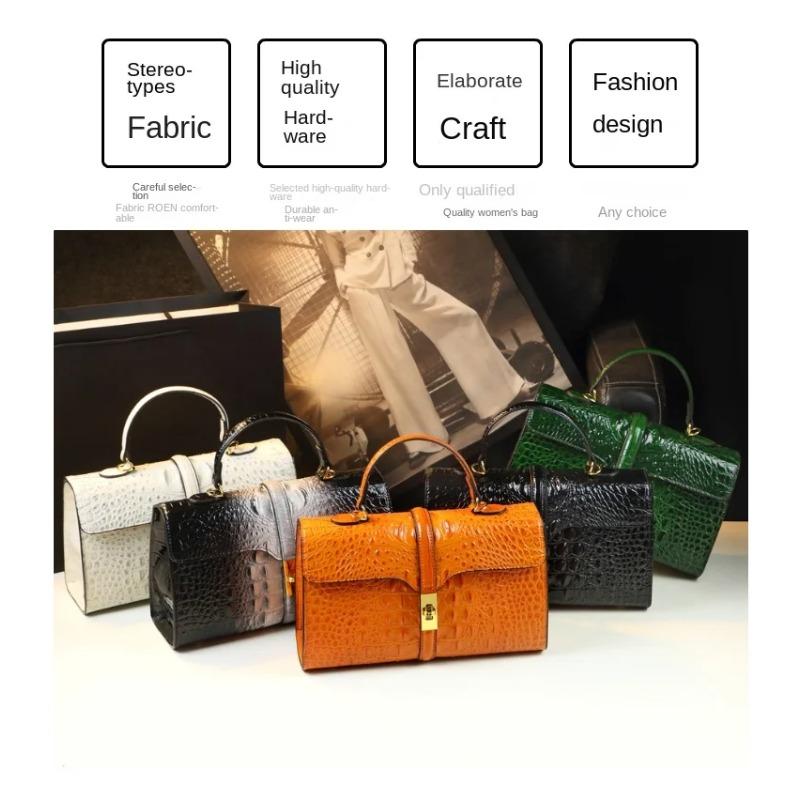 Borsa Donna FOLOVEYA In Pelle PU - Motivo Coccodrillo, Tracolla Regolabile - Bianco - Foto 2