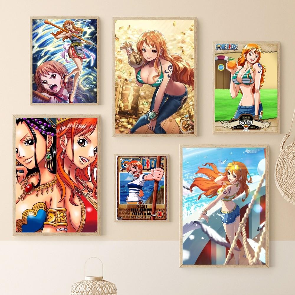 1pc One Piece Nami Poster Paper Print Home Bedroom Entrance Bar Cafe Art Painting Decoration