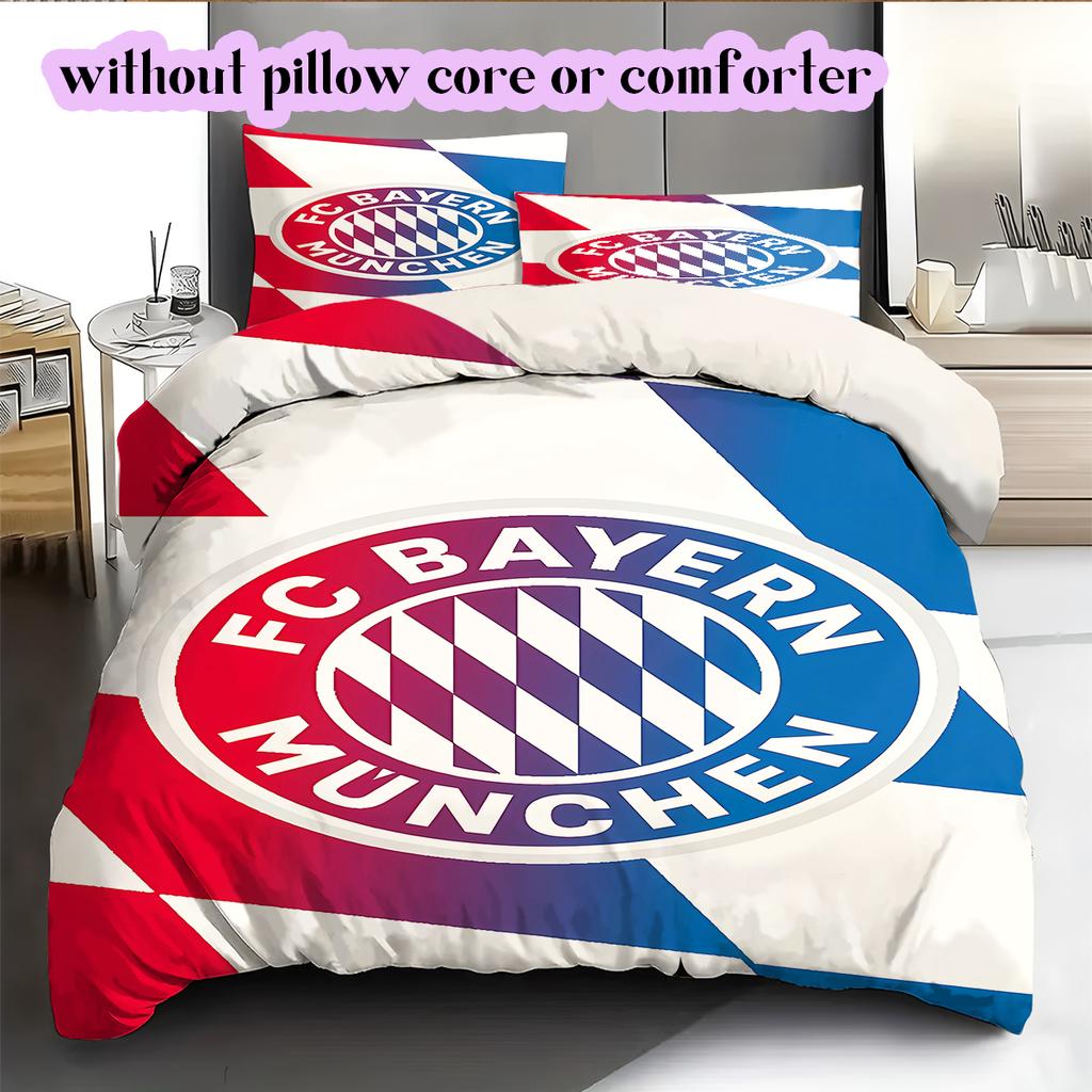 FC Bayern München Patroon Beddengoed Dekbed Set Dekbedovertrek Kussensloop Huisdecoratie Verjaardagscadeau (1 dekbedovertrek + 2 kussenslopen, zonder binnenkussen)