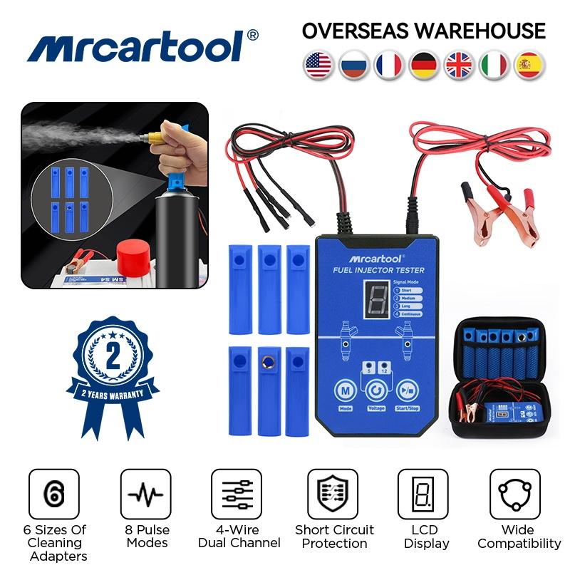 MRCARTOOL Fuel Injector Tester&DIY Cleaning Tool Test Two Injectors Simultaneously 8 Pulse Power Drive Mode Fuel Injector Tester