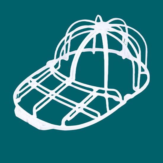 Gabbia per Lavaggio Cappelli per Lavatrice, Rastrelliera Pulitore per Cappelli da Baseball con Design a Rete Vuota, Chiusura laterale a fibbia, Lavatrice per Cappelli in Plastica