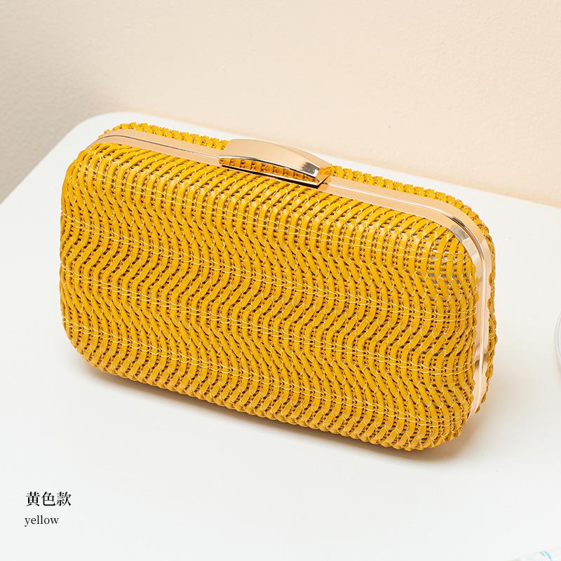

Casual Straw Women s Bag Yellow Clutch Woven Handbags Top Quality Luxury Bags Party Women s Shoulder Bags Purses Fashion Pouch