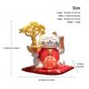 Aris & Juno Lucky Fortune Cat with Crystal Money Tree - Resin Feng Shui Decor for Home Office, for Good Luck and Prosperity