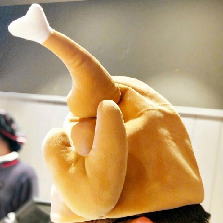 Moving Musical Turkey Leg Costume Hat Soft PP Cotton Materials Accessory For Halloween Christmas Celebration