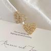 Elegant Gold Zircon Heart Stud Earrings for Women – Unique, Simple, and Versatile Design