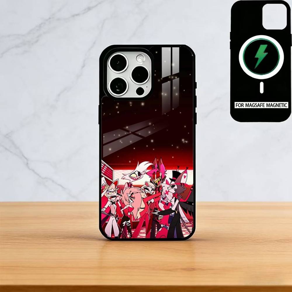 H-Hazbin H-Hotel Phone Case For iPhone17,16,15,14,13,12,11 Plus,Pro Magnetic For Magsafe Wireless Charging