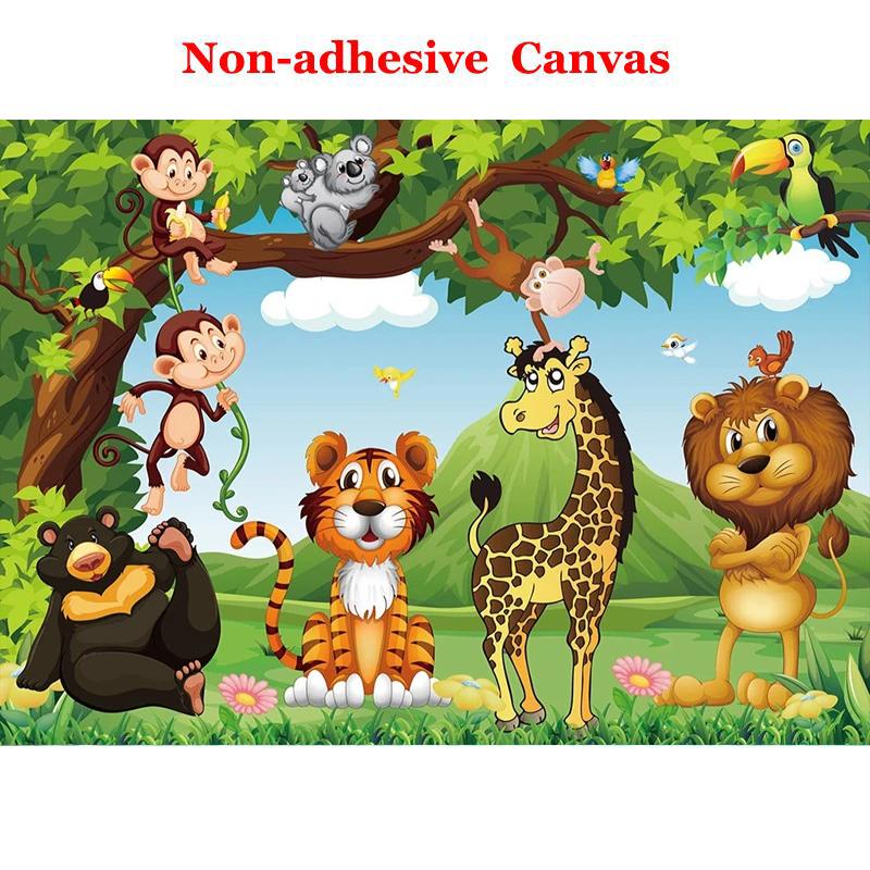 Custom 3D Photo Wallpaper For Kids Room Cartoon Animal Tiger Lion Poster Children Room Bedroom Wall Decoration Mural Wallpaper