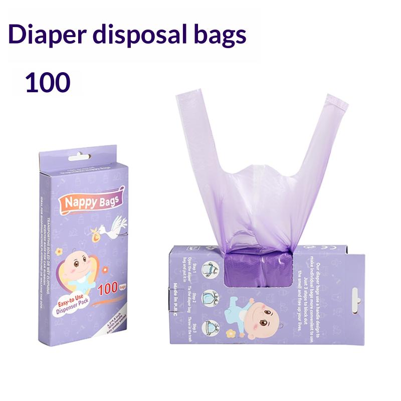 100/200Pcs Portable Garbage Bag Disposable Nappy Bags Scented Hygiene Bags For Diaper Disposal Or Feminine Products