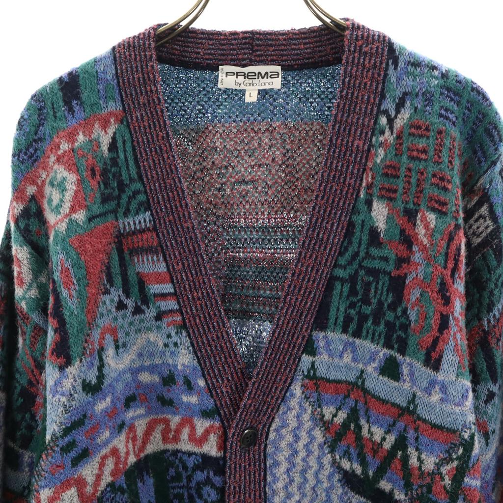 PREMA by CailoLana 90er Jahre Made in Italy Alter Overall Henkel Langarm V-Ausschnitt Strickjacke Herren Gebraucht