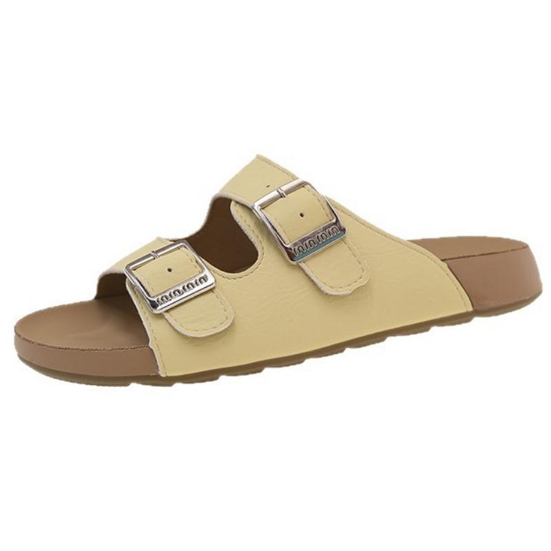Thick-bottomed versatile beach cool slippers women wear summer new casual belt buckle cool slippers women
